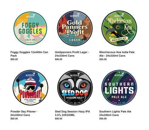 List of beer offered from altitude brewing